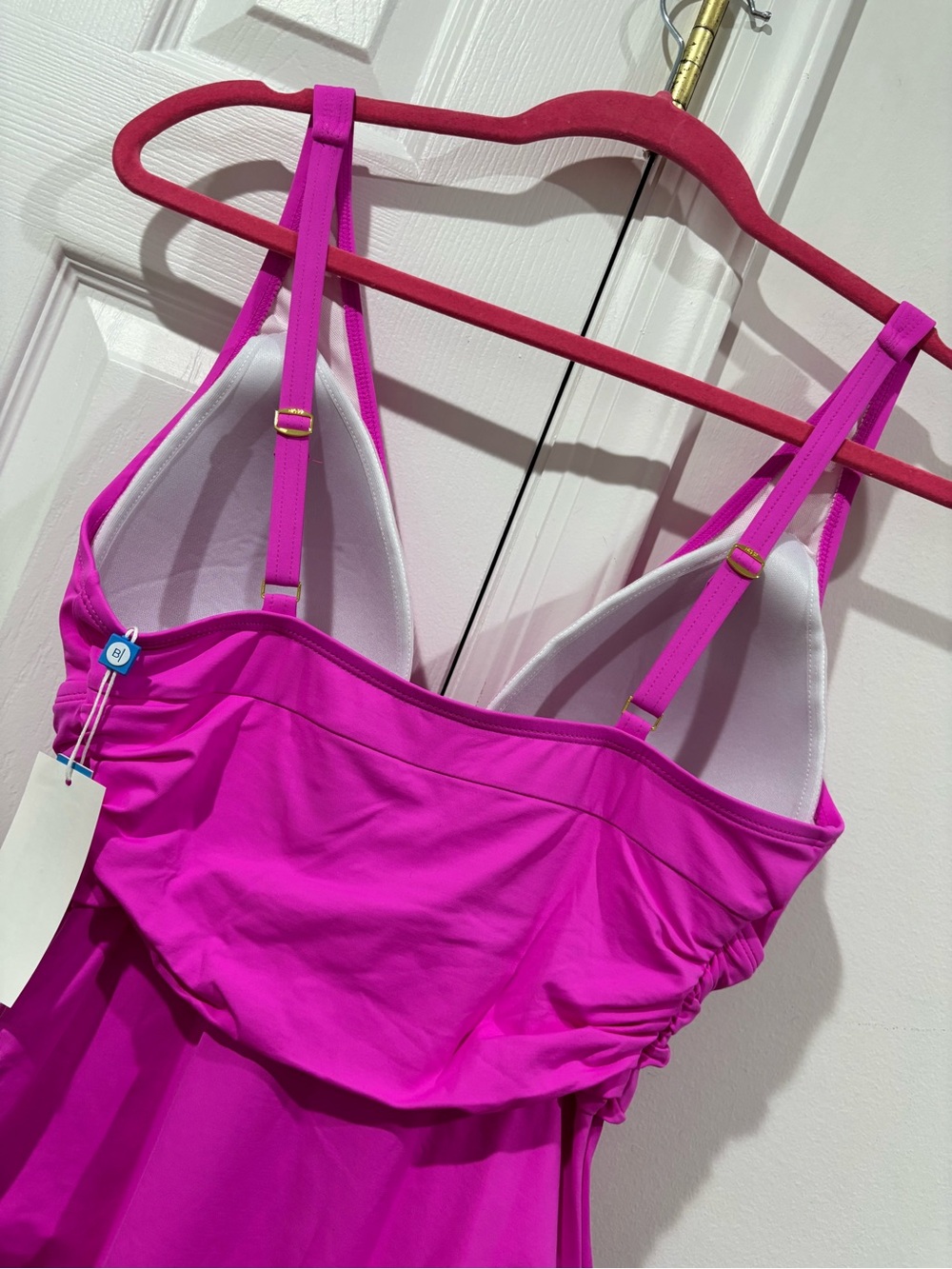 NWT Bleu By Rod Beattie Plunging Pink One Piece Swimsuit Dahlia Swim Size 10 $98 - Picture 9 of 12